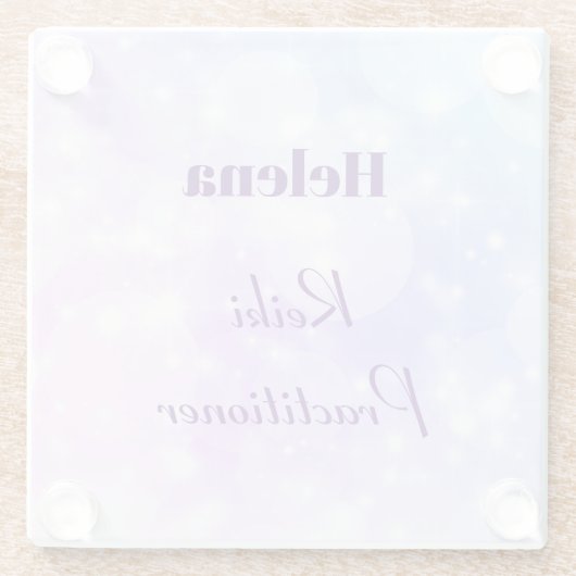 Speciaal ontwerp van Reiki Practitioner Glazen Onderzetter (Achterkant)