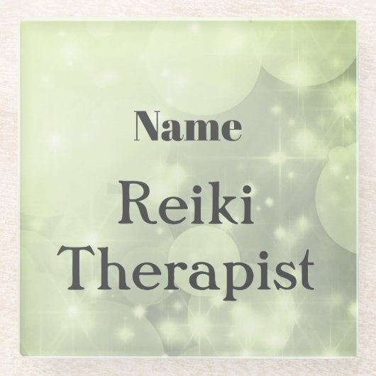 Speciaal ontwerp van Reiki Therapist Glazen Onderzetter (Voorkant)