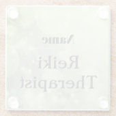Speciaal ontwerp van Reiki Therapist Glazen Onderzetter (Achterkant)