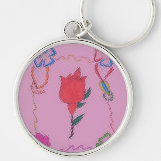 Speciaal ontwerp van Roos Sleutelhanger (Voorkant)