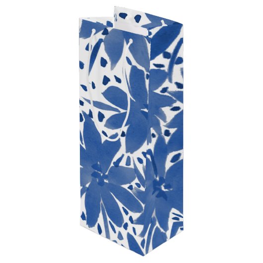 Speciaal ontwerp van wijn - Blauw cadeautas (Achterkant Gekanteld)