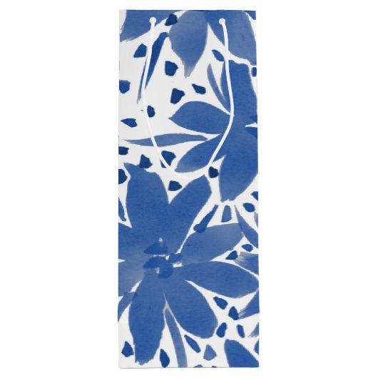 Speciaal ontwerp van wijn - Blauw cadeautas (Achterkant)