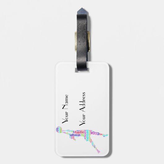 Speciaal ontwerp voor de positie van Netball Playe Bagagelabel (Achterkant verticaal)