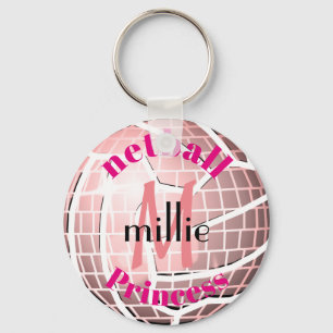 Speciaal ontwerp voor Disco Ball-ontwerp netball-t Sleutelhanger