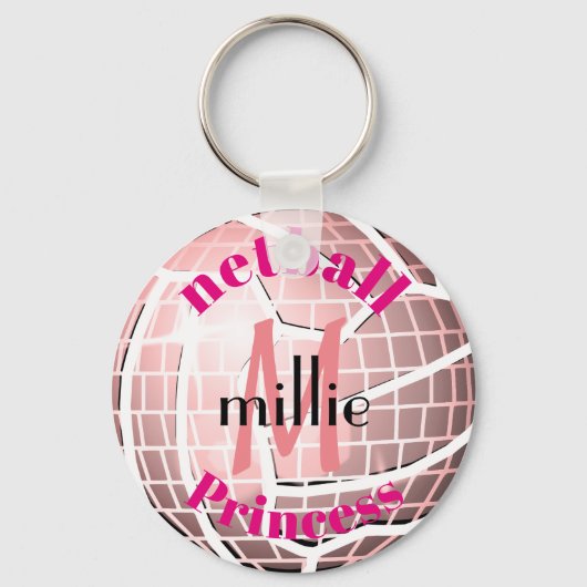 Speciaal ontwerp voor Disco Ball-ontwerp netball-t Sleutelhanger (Voorkant)