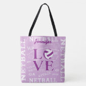 Speciaal ontwerp voor liefdesnetball tote bag (Voorkant)