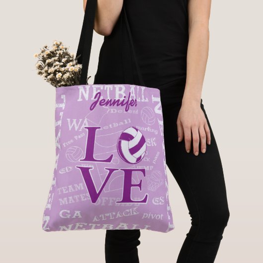 Speciaal ontwerp voor liefdesnetball tote bag (Dichtbij)
