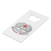 Speciaal ontwerp voor mediaanbadge creditkaart flessenopener (Voorkant Gekanteld)