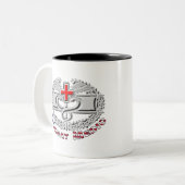 Speciaal ontwerp voor mediaanbadge tweekleurige koffiemok (Voorkant links)