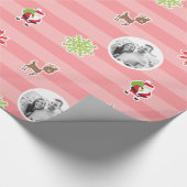 Speciaal ontwerp voor rood kerstteken cadeaupapier (Hoek)