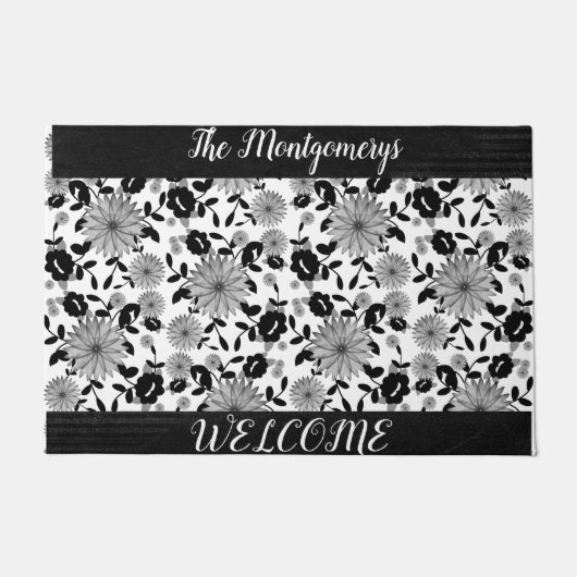 Speciaal ontwerp voor zwart-wit, grijs Shabby Deurmat (Voorkant)