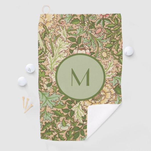 Speciaal ontwerp William Morris Pattern Golfhanddoek (Insitu)