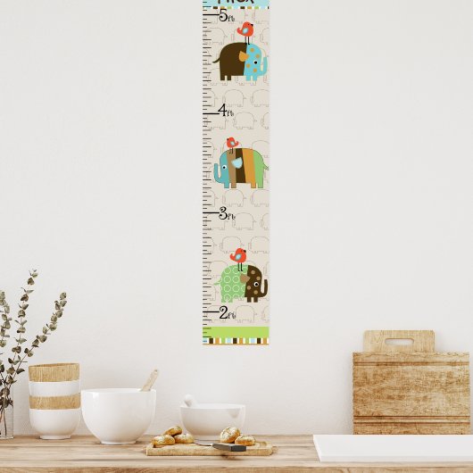 Speciaal ontwikkelde Afrikaanse olifantengroeigraf Poster (Keuken)