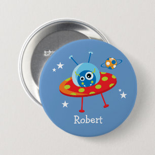 Speciaal ontworpen Alien-ruimteschip Ronde Button 7,6 Cm