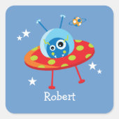 Speciaal ontworpen Alien-ruimteschip Vierkante Sticker (Voorkant)