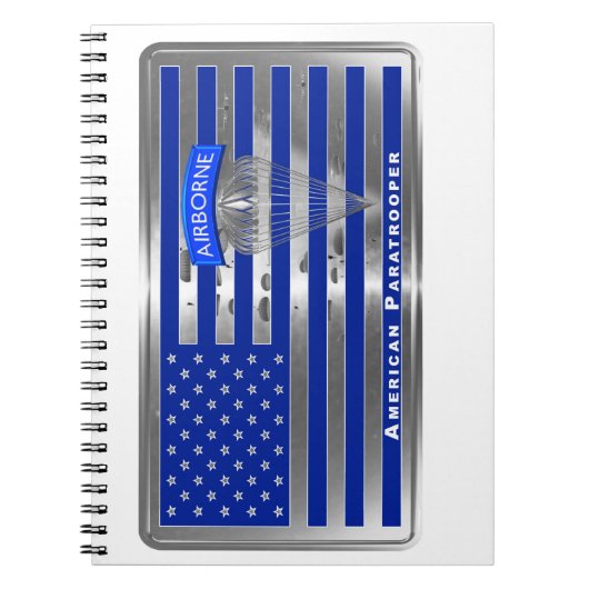 Speciaal ontworpen Amerikaanse paratrooper vlag Notitieboek (Voorkant)