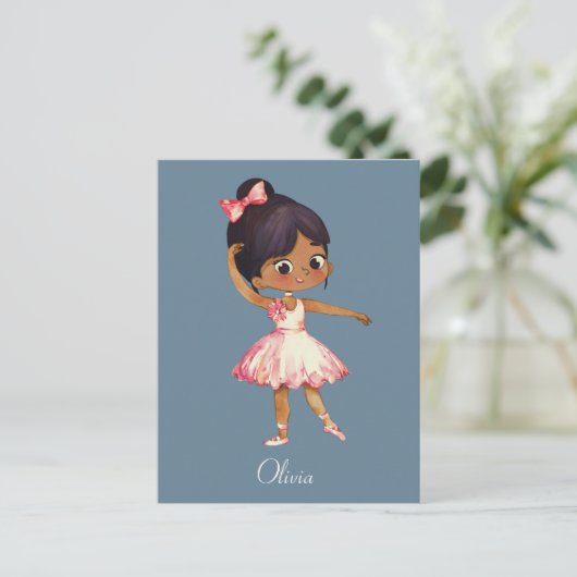 Speciaal ontworpen balletdanser briefkaart (Staand voorkant)