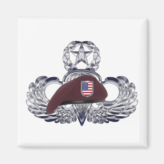 Speciaal ontworpen baret op Airborne Wings s Magneet (Voorkant)