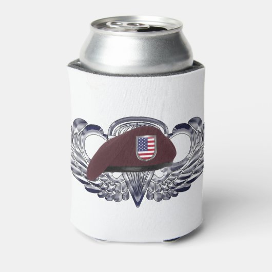 Speciaal ontworpen Beret op Basic Airborne Wings Blikjeskoeler (Blikje Achterkant)