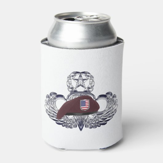 Speciaal ontworpen Beret op vliegende vleugels Blikjeskoeler (Blikje Voorkant)