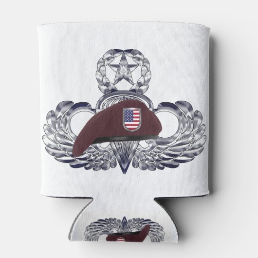 Speciaal ontworpen Beret op vliegende vleugels Blikjeskoeler (Achterkant)