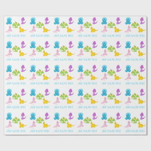 Speciaal ontworpen deinosaur-vriendinnetjes voor h cadeaupapier