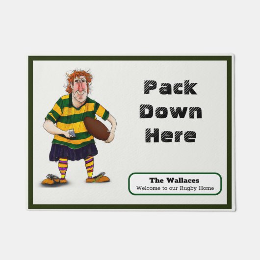 Speciaal ontworpen deurmat van Rugby Enthusiast (Voorkant)