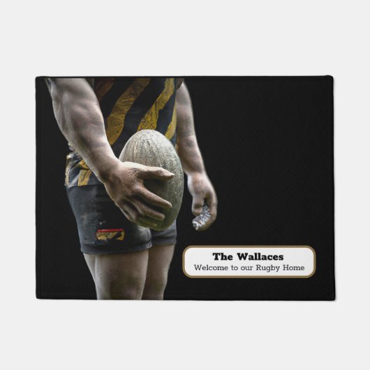 Speciaal ontworpen deurmat van Rugby Enthusiast (Voorkant)