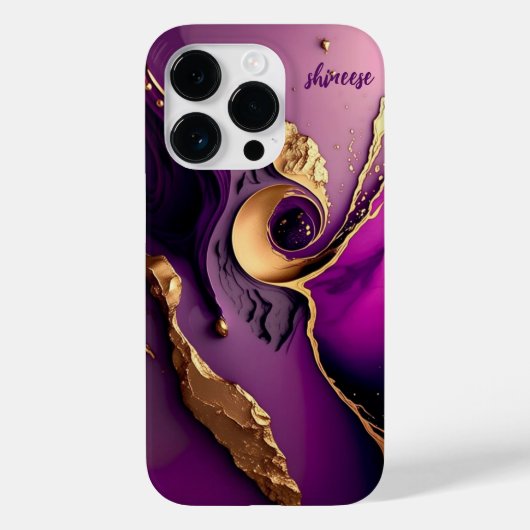 Speciaal ontworpen in paarse en gouden kleuren Case-Mate iPhone case (Achterkant)