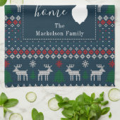 Speciaal ontworpen kerstfeest met wieltjes theedoek (Gevouwen)