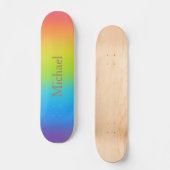 , speciaal ontworpen naam regenboogontwerp persoonlijk skateboard (Voorkant)