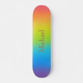 , speciaal ontworpen naam regenboogontwerp persoonlijk skateboard (Voorkant)