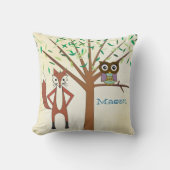 Speciaal ontworpen New Baby's Room Cute Fox en Owl Kussen (Voorkant)