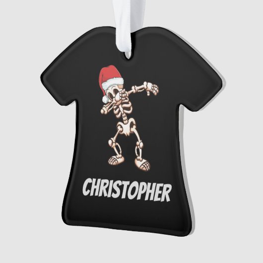 Speciaal ontworpen Santa Hat Skeleton Ornament (voorkant)