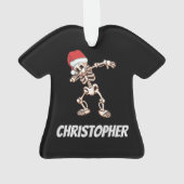 Speciaal ontworpen Santa Hat Skeleton Ornament (achterkant)