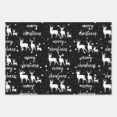 Speciaal ontworpen voor deer & Star Pattern Black Inpakpapier Vel (Voorkant)