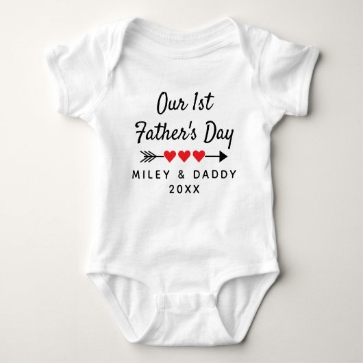 Speciaal onze 1e Vaderdag Cute Cute Cute Cft Romper (Voorkant)