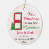 Speciaal onze eerste kerst in het appartement keramisch ornament (Links)