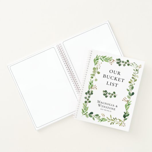 Speciaal onze Emmer-lijst Eucalyptus Greenery Notitieboek (Binnen)