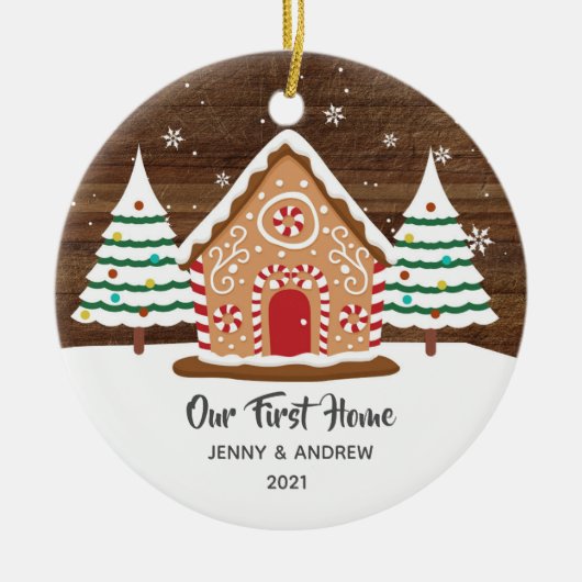 Speciaal onze nieuwe home gingerbrood-versiering keramisch ornament (Voorkant)
