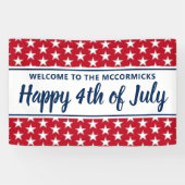 Speciaal op 4 juli uitgeruste sterren en stripes spandoek (Horizontaal)
