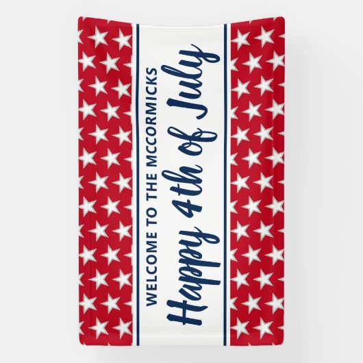 Speciaal op 4 juli uitgeruste sterren en stripes spandoek (Verticaal)