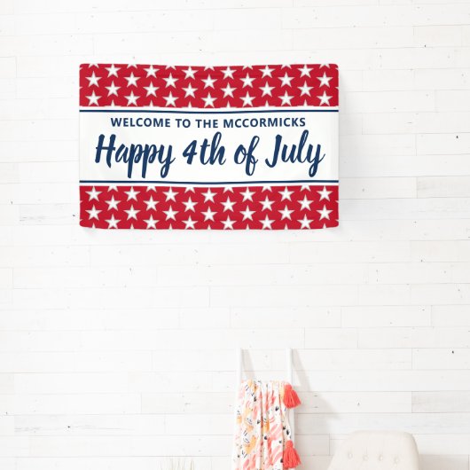 Speciaal op 4 juli uitgeruste sterren en stripes spandoek (Insitu)