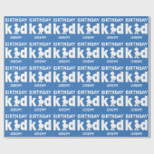 Speciaal op Birthday Kind Boy Superheld Silhouette Cadeaupapier (Vlak)
