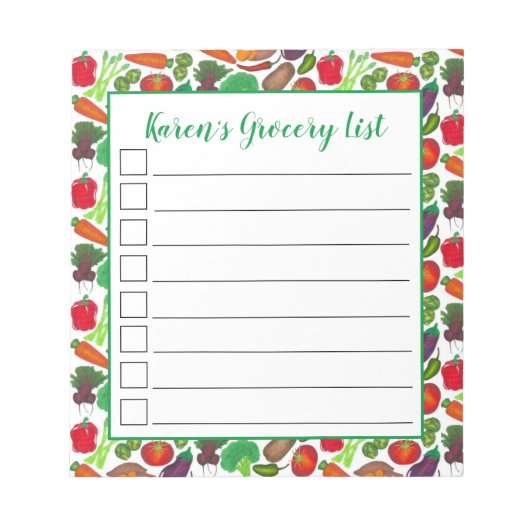 Speciaal op de lijst van tuinbouwgewassen voorkome notitieblok (Voorkant)