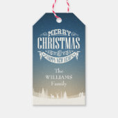 Speciaal op feestelijke feestelijke sneeuw foto cadeaulabel (Voorkant)