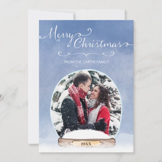 Speciaal op foto sneeuw Wereldbol voor fijne kerst Aankondiging (Voorkant)