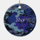 Speciaal op maat gemaakte Camouflage-foto van de m Keramisch Ornament (Achterkant)