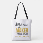 Speciaal op maat gemaakte Canvas tas van leraar (Achterkant)