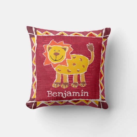 Speciaal op maat gemaakte lioncollage Print Cushio Kussen (Voorkant)